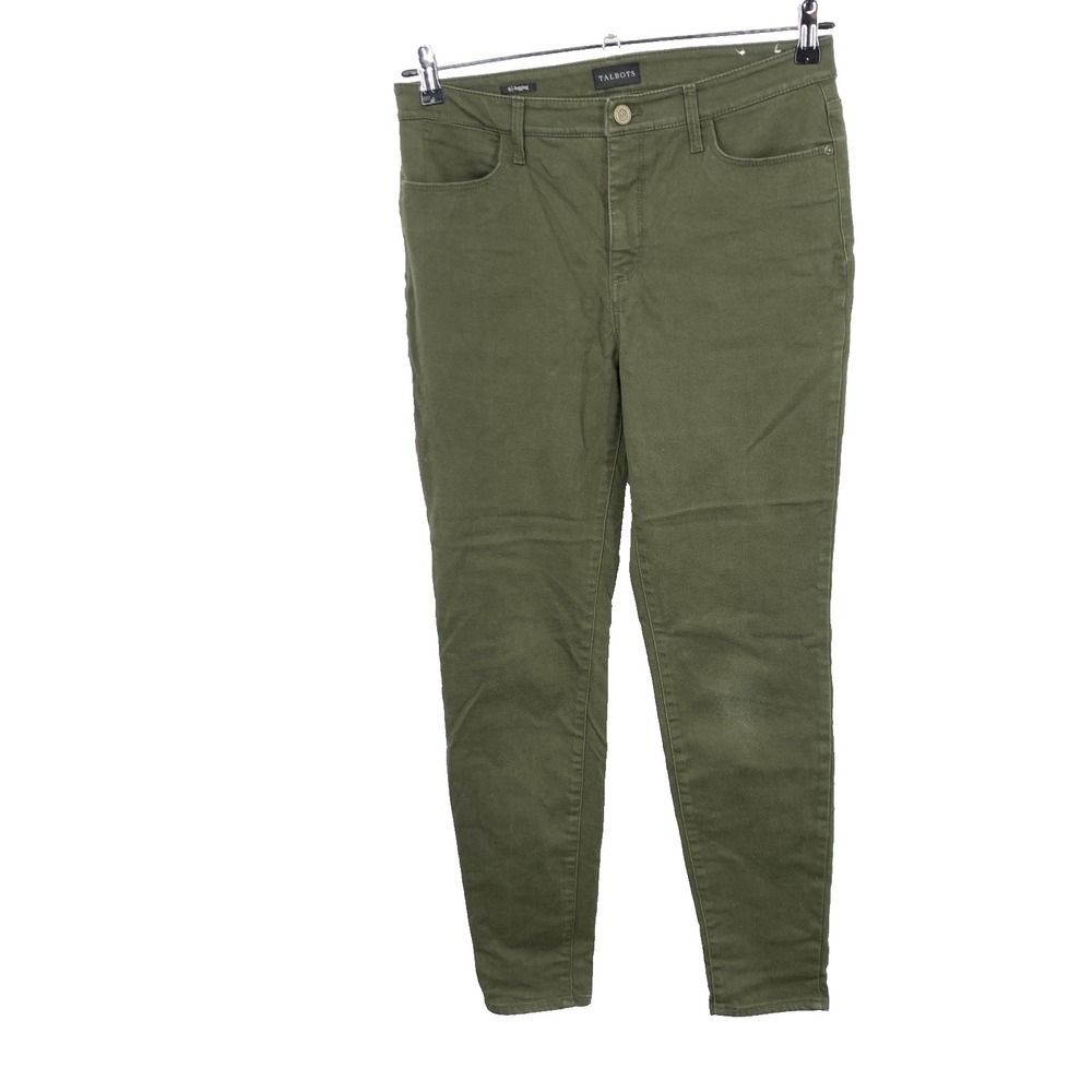 Talbots Women Size 8‎ Pants Green Jegging Skinny Jeans High Rise Stretch